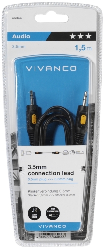 Кабель аналоговый аудио Vivanco Jack3.5 папа/папа 1.5м (46044)