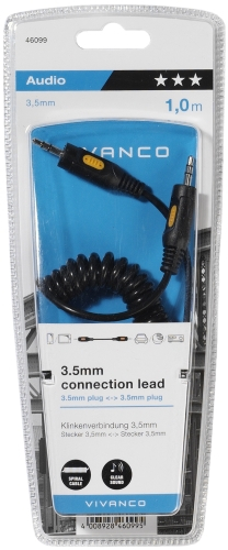 Кабель аналоговый аудио Vivanco Jack3.5 папа/папа 1м (46099)
