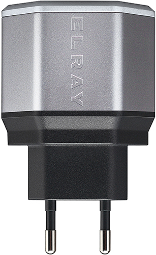 Сетевое зарядное устройство Elray 1xUSB 1xType-C 42Вт Grey (WC1U1PD42HEX)
