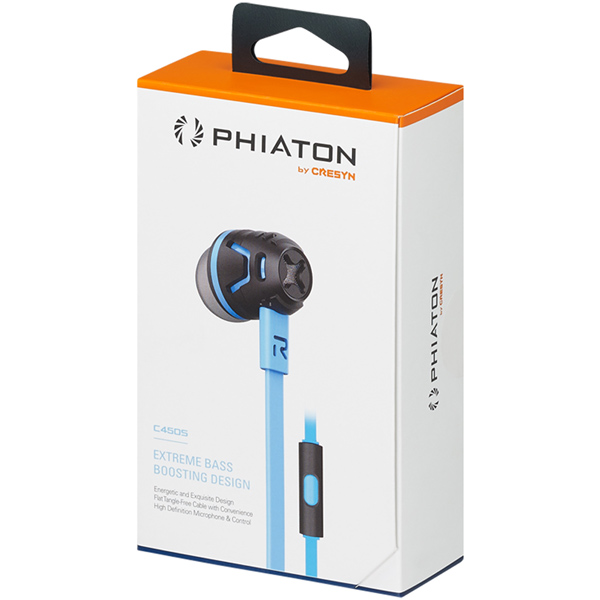 Спортивные наушники Phiaton by Cresyn C450S mic Neon Blue (CPU-ES0450BВ02)