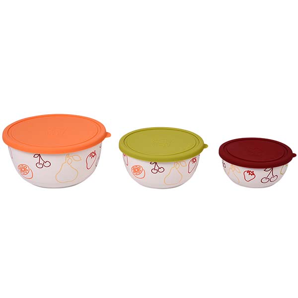 Набор салатников с крышкой Oursson BS4084RC/MC (Многоцветный)