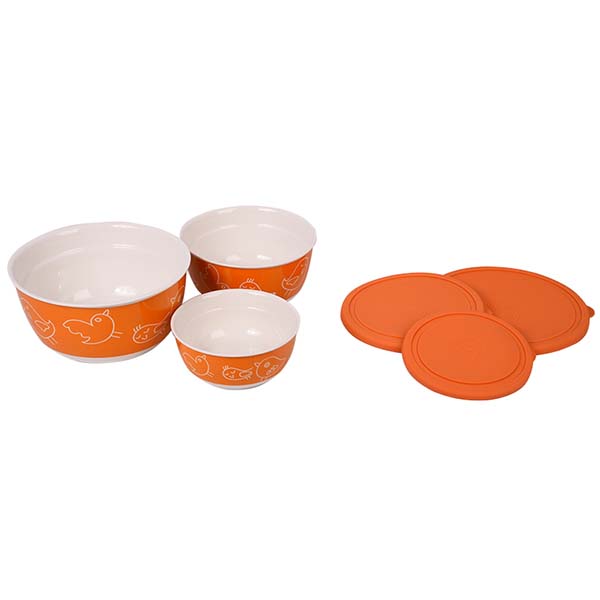 Набор салатников с крышкой Oursson BS4085RC/OR (Оранжевый)