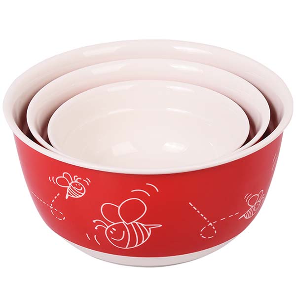 Набор салатников с крышкой Oursson BS4087RC/RD (Красный)