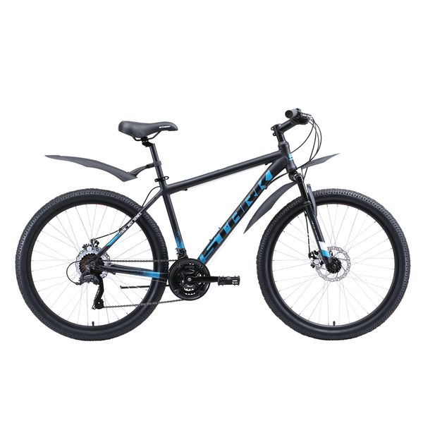 Велосипед горный Stark Indy 26.1 D Microshift чёрн/голуб/белый 18''/2020