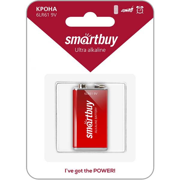 Батарея Smartbuy 6LR61/1B Крона (SBBA-9V01B)