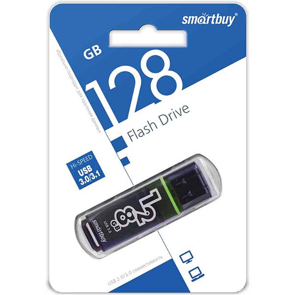 Флеш-диск Smartbuy 128GB Glossy темно-серый (SB128GBGS-DG)