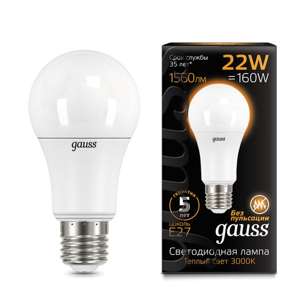 Лампа LED Gauss A70 22W 1560lm 3000K E27