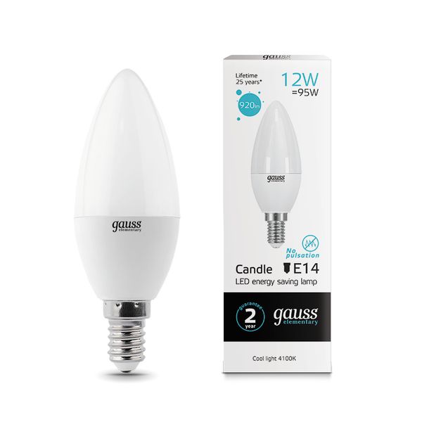 Лампа LED Gauss Elementary Свеча 12W 920lm 4100K Е14