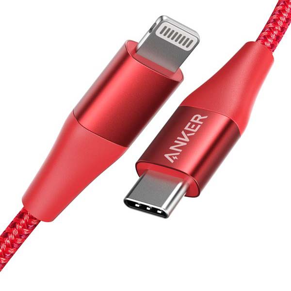 Кабель USB Type-C Anker PowerLine+II USB-C LTG 90см красный фото