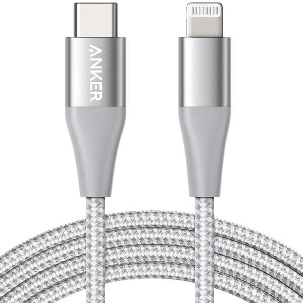 Кабель USB Type-C Anker PowerLine+II USB-C LTG 6ft серебристый