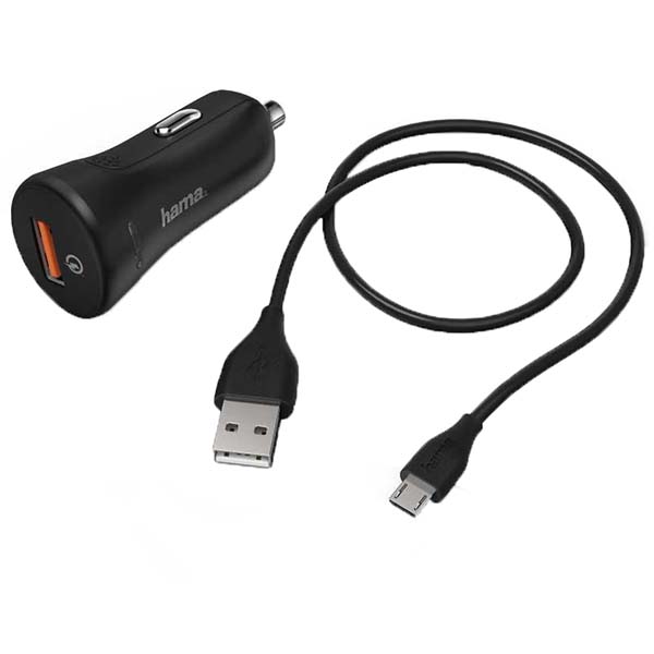 Автомобильное зарядное устройство Hama QC 3A microUSB Black (00178337)