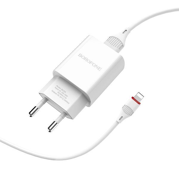 Сетевое зарядное устройство Borofone BA20A Sharp белый фото