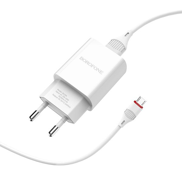 Сетевое зарядное устройство Borofone BA20A Sharp белый