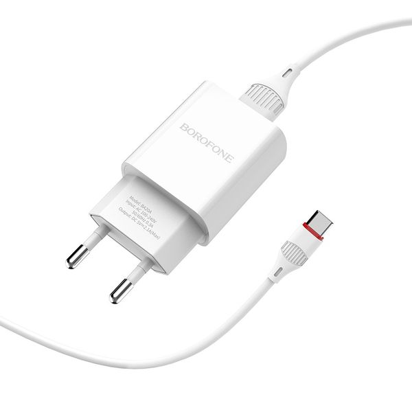 Сетевое зарядное устройство Borofone BA20A Sharp белый