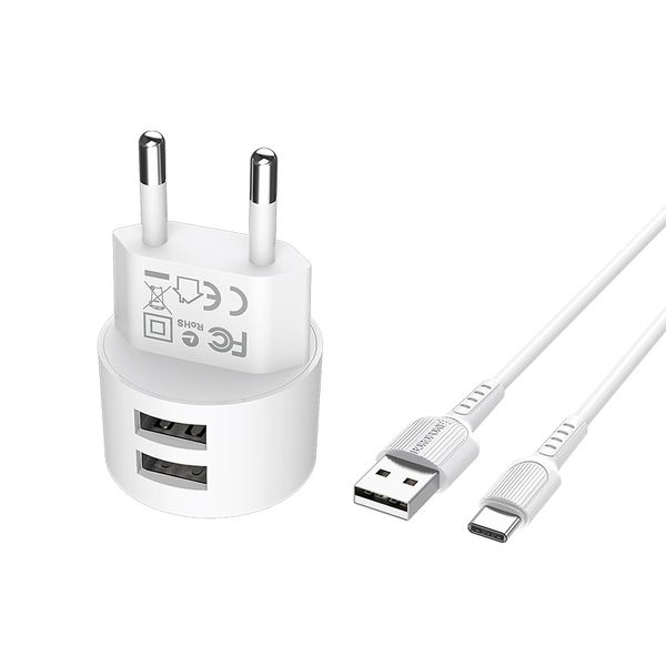 Сетевое зарядное устройство Borofone BA23A Brilliant белый фото