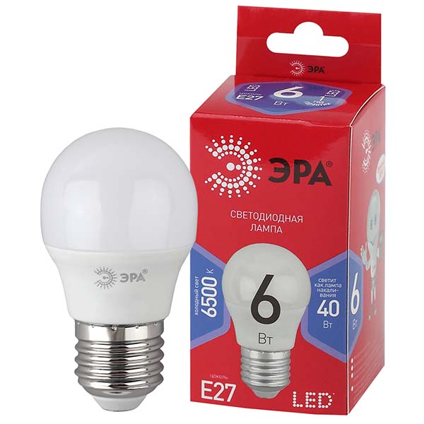 Лампа ЭРА LED P45-6W-865-E27 R фото