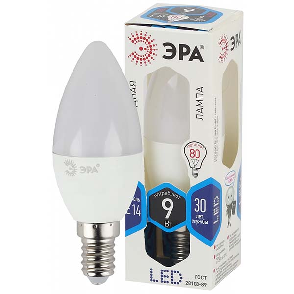 Лампа ЭРА LED B35-9W-840-E14 фото