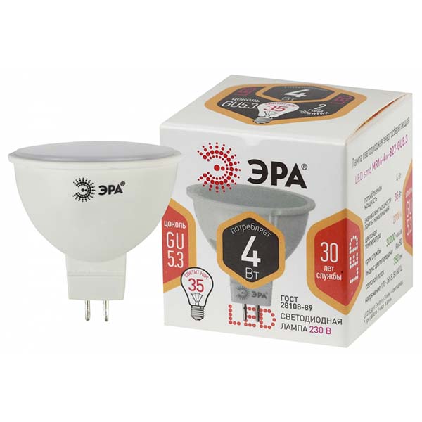 Лампа ЭРА LED MR16-4W-827-GU5.3 фото