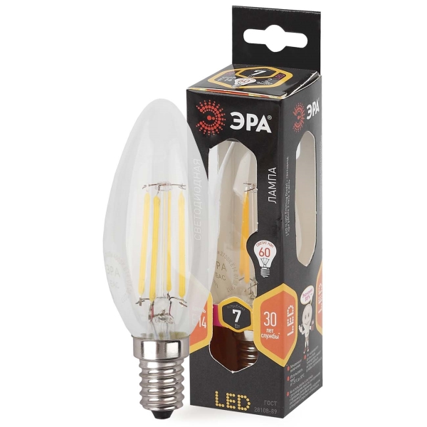 Лампа ЭРА F-LED B35-7W-827-E14 фото