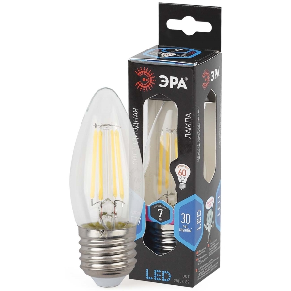 Лампа ЭРА F-LED B35-7W-840-E27