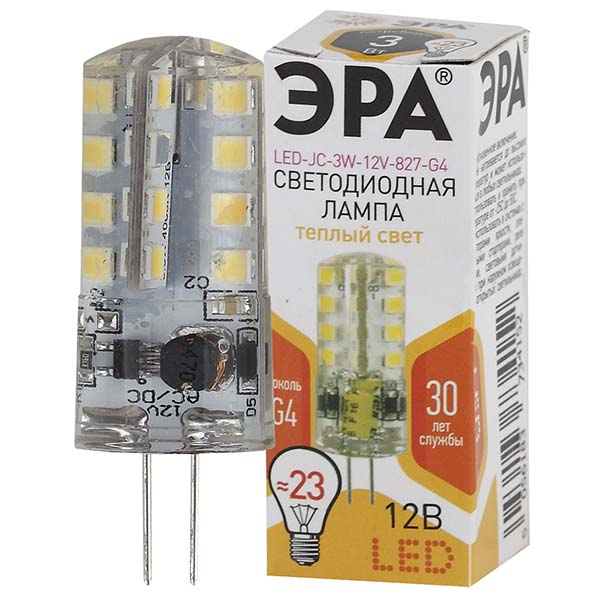 Лампа ЭРА LED JC-3W-12V-827-G4