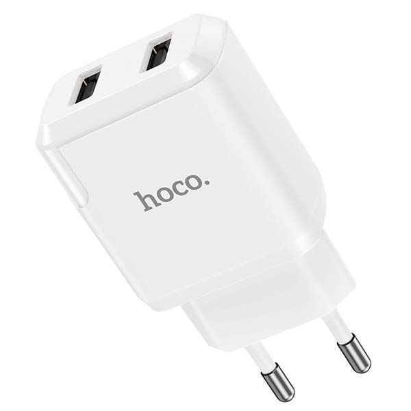 Сетевое зарядное устройство Hoco RC1,&nbsp;2USB,&nbsp;2.1A белый фото