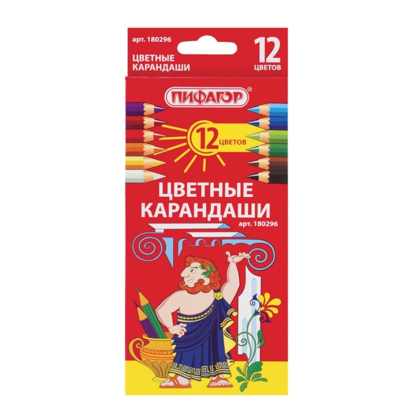 Набор карандашей Пифагор 12цв. (180296)