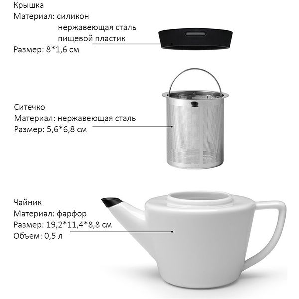 Чайник заварочный Viva Scandinavia Infusion 0,5л (V34833)