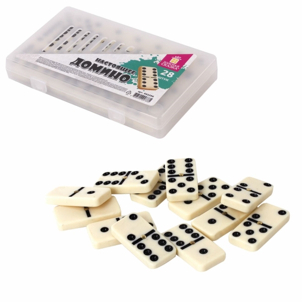 Настольная игра Золотая сказка 662296 Домино, пластиковый кейс, 17x10см