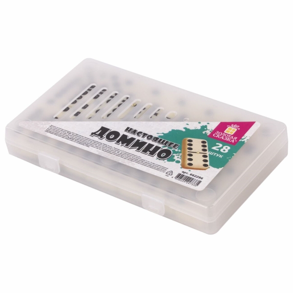 Настольная игра Золотая сказка 662296 Домино, пластиковый кейс, 17x10см