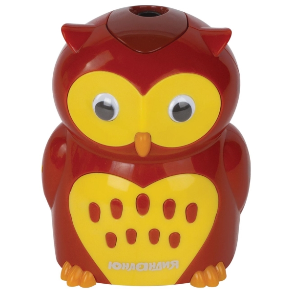 Точилка для карандашей Юнландия 228429 Совушка,питание от батареек, доп. лезвие