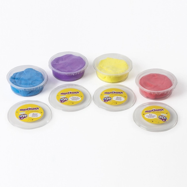 Масса д/лепки Юнландия 4 цвета, застывающая (105020)
