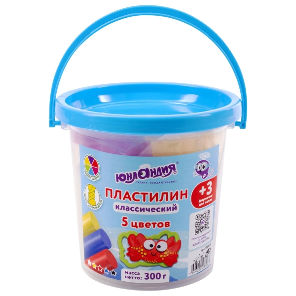 Пластилин Юнландия 5 цветов (105860)