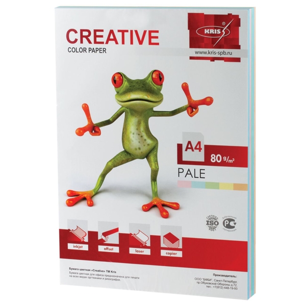 Бумага Creative А4, 80г/м, 250л 5цв.х50л (110503)