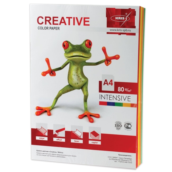 Бумага Creative А4, 80г/м, 100л, 5цв.х20л (110504)