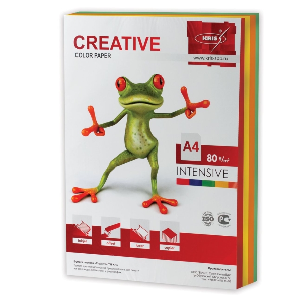 Бумага Creative А4, 80г/м, 250л, 5цв.х50л (110510)