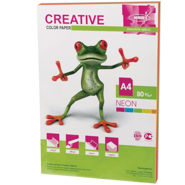 Бумага Creative А4, 80г/м, 50л, 5цв.х10л (110513)