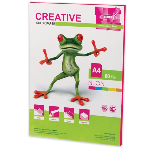 Бумага Creative А4, 80г/м, 50л, неон, малиновая (110515)