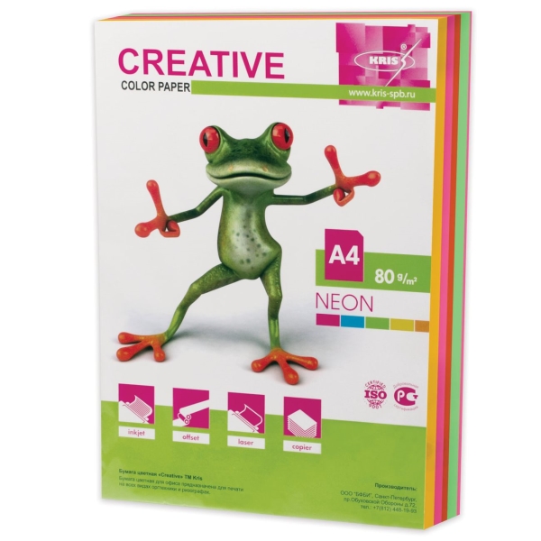 Бумага Creative А4, 80г/м, 250л, 5цв.х50л (110519)