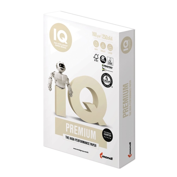 Бумага IQ Premium А4, 160 г/м, 250л (110750)