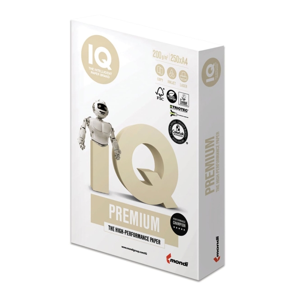Бумага IQ Premium А4, 200 г/м, 250л (110752)