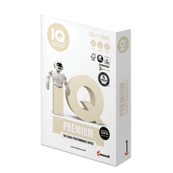 Бумага IQ Premium А4, 250 г/м, 150л (110754)