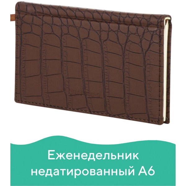 Еженедельник Brauberg Alligator, А6, 64л (126183) фото