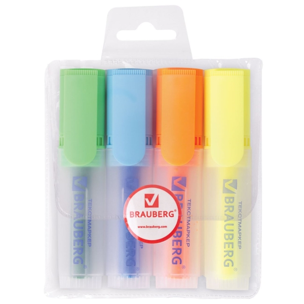 Набор Brauberg Fluo 4шт (150403)