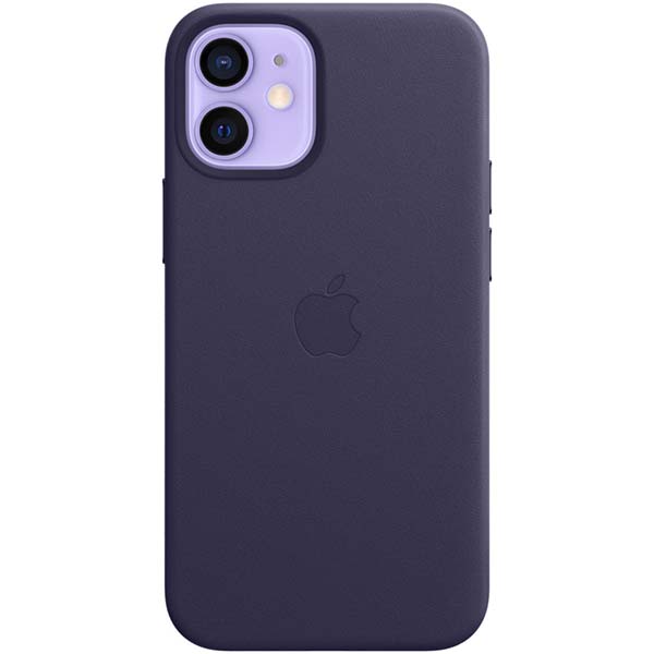 Чехол Apple iPhone 12 mini Leather Case MagSafe Deep фиолетовый
