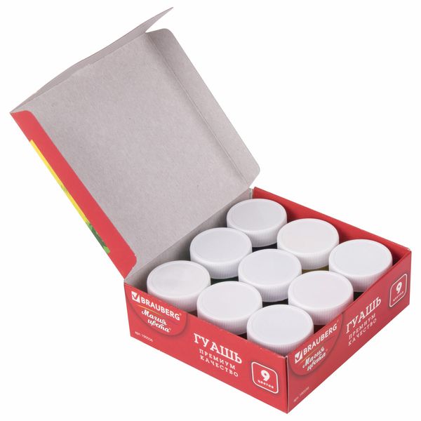 Гуашь Brauberg Магия цвета, 9 цветов (190556)