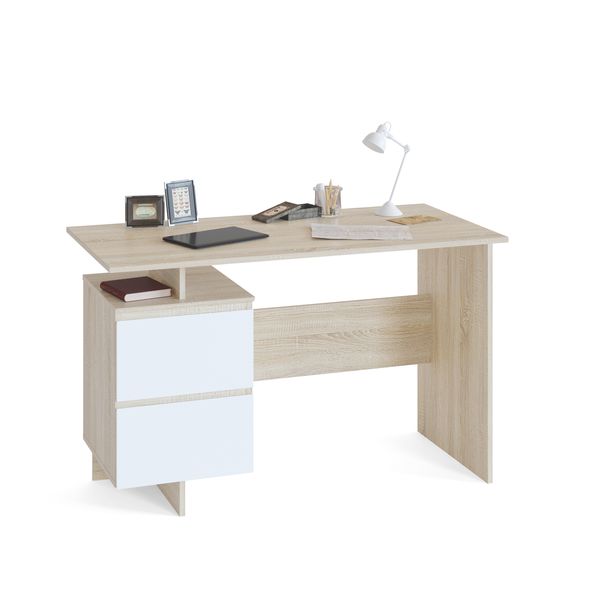 Стол компьютерный Сокол Меб.фабрика СПм-19 Дуб сонома/белый