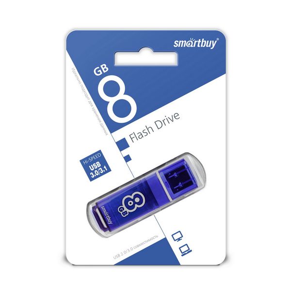 Флеш-диск Smartbuy 8GB Glossy series Dark Blue (SB8GBGS-DB)