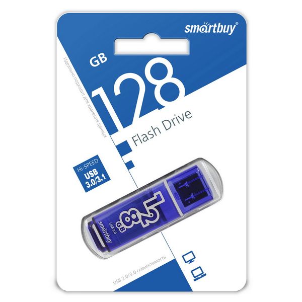 Флеш-диск Smartbuy 128GB Glossy Dark Blue (SB128GBGS-DB)