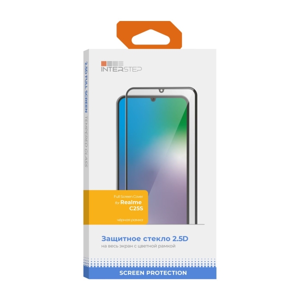 Защитное стекло InterStep Realme C25S черн. рамка фото